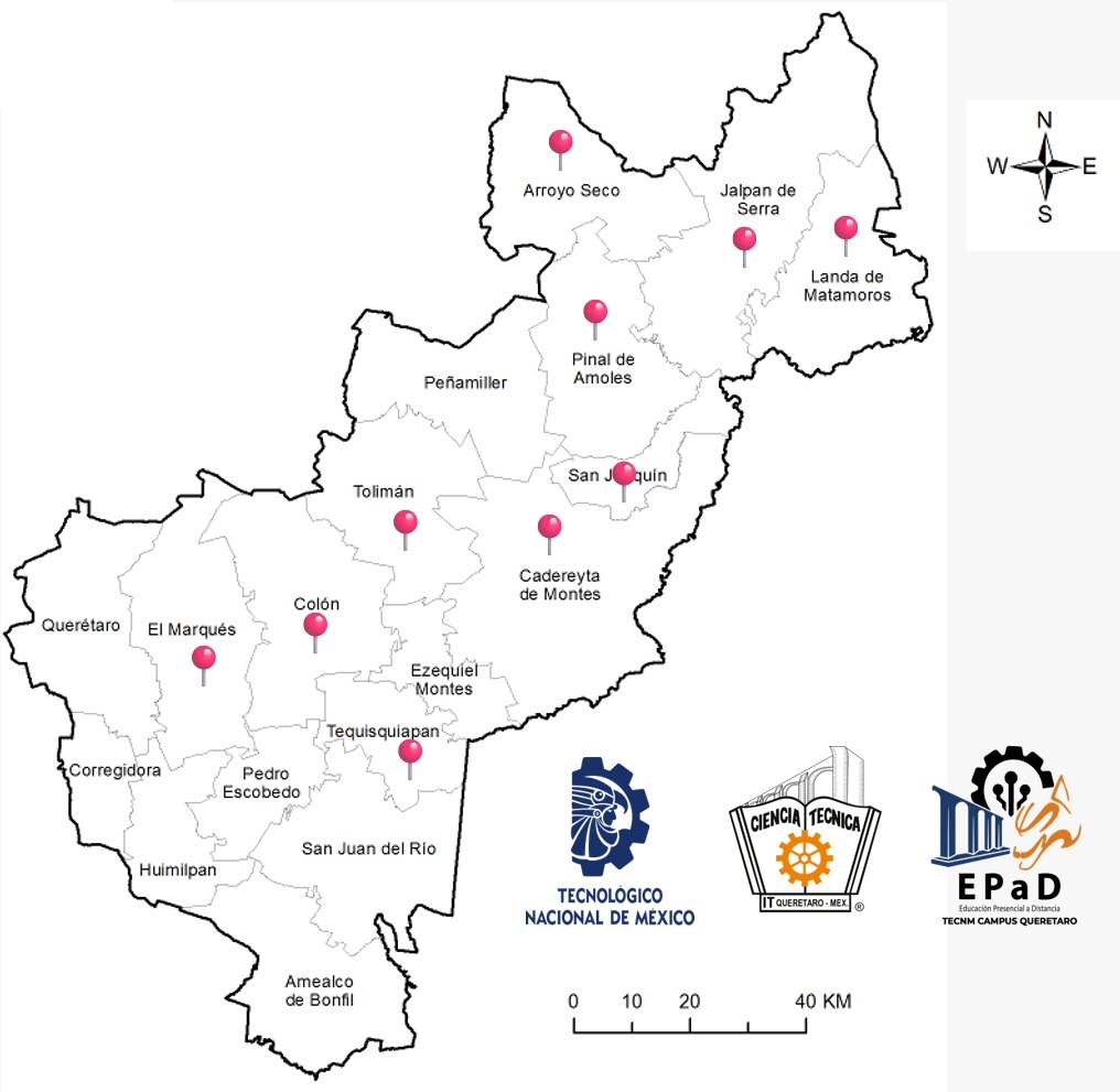 Mapa de Extensiones en Querétaro