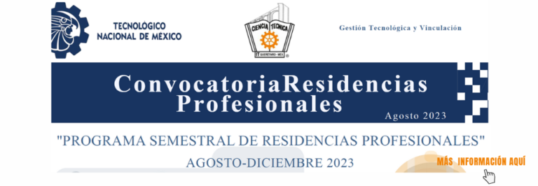PROGRAMA SEMESTRAL DE RESIDENCIAS PROFESIONALES AGOSTO-DICIEMBRE 2023