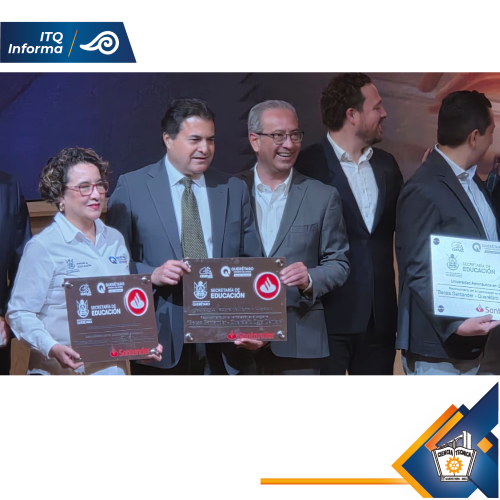 El ITQ recibe reconocimiento por su participación en el programa Becas Santander – Querétaro Data Center
